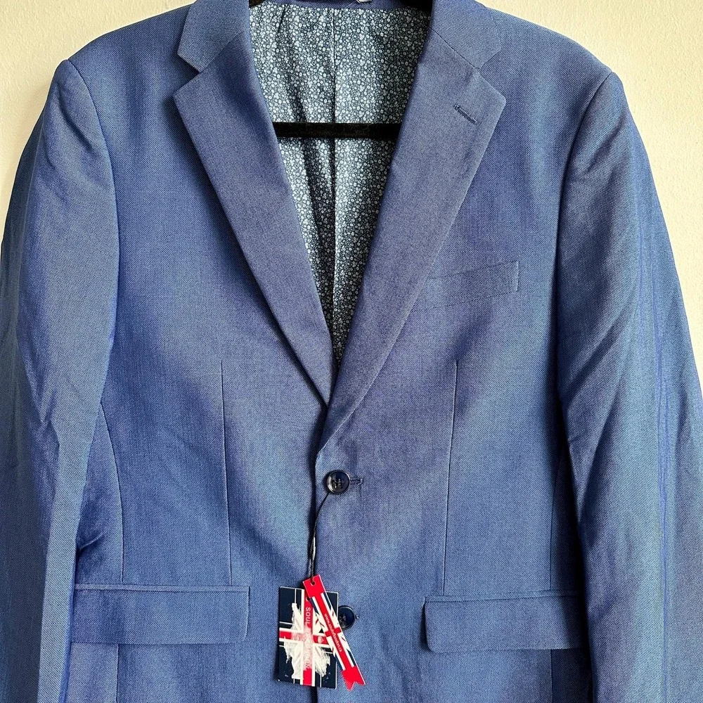 Soul of‎ London Blazer Mens 38R Slim Fit 7 Drop Sport Coat Jacket Floral Lined